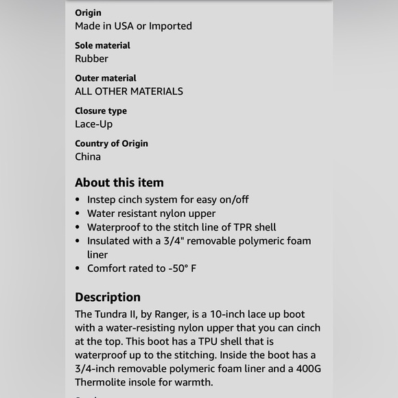 ⭐️ Ranger Tundra II Pac Thermolite Insole Boots⭐️ - Picture 10 of 10